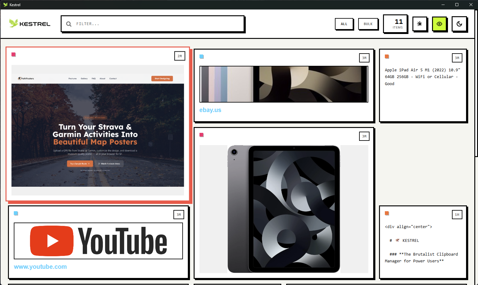 Kestrel App Screenshot - Light Mode